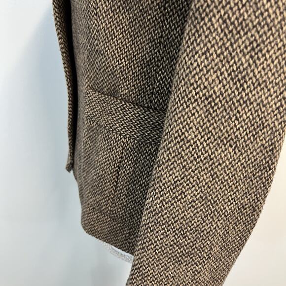 Chaps Blazer Jacket Sz 4 Brown Tweed Wool Rider Equestrian Polo Career Casual - Picture 7 of 10